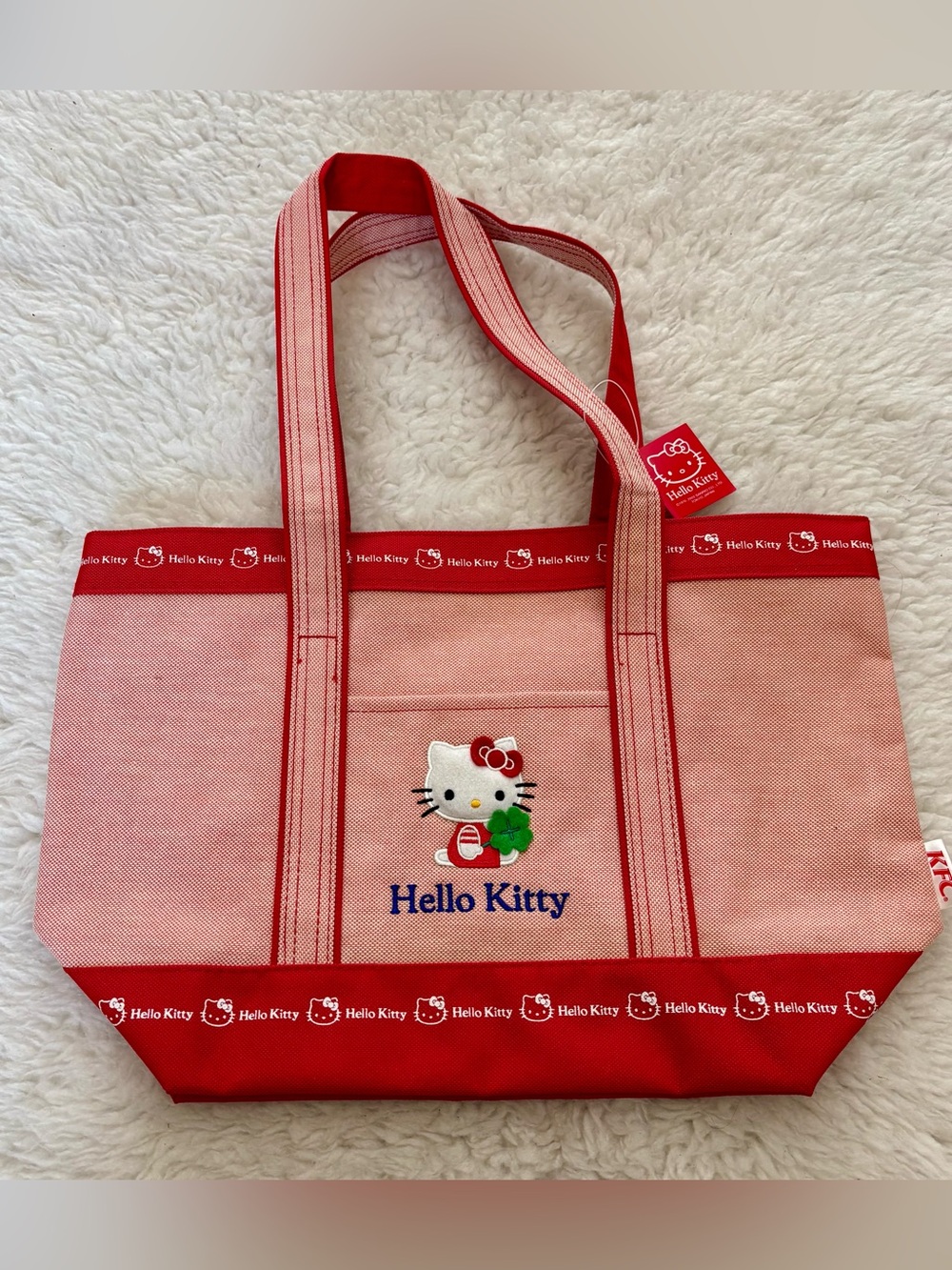 Sanrio Hello Kitty & KFC Collaboration Multicolor Tote Bag 15.5”x10”x5”
